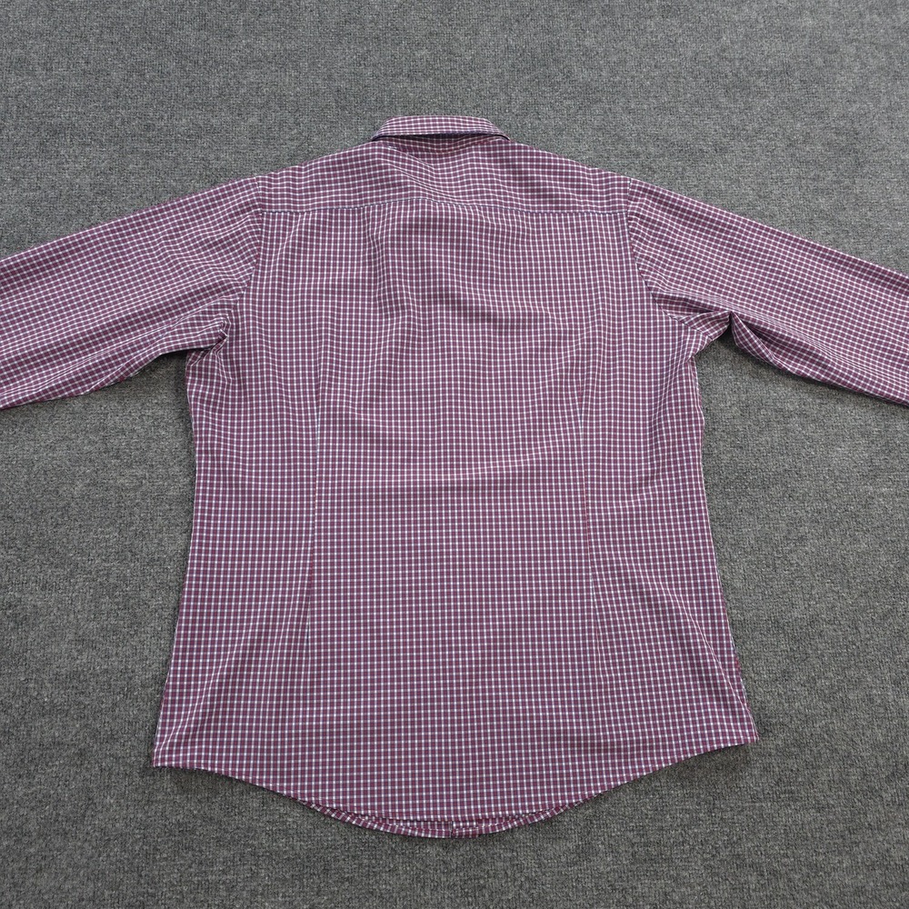 Mizzen Main Shirt Mens L Red Check Leeward Standard Fit Stretch Dress Business - Picture 5 of 10